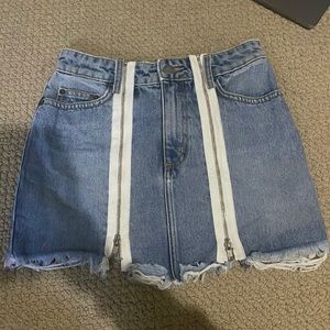 Carmar Denim Jean Skirt with White Zippers